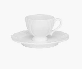 Xícara Pequena 75ml Com Pires Soleil White Branca Oxford