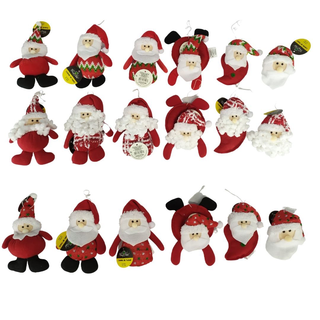 Mini Papai Noel De Tecido 13cm - Bom Preço Magazine