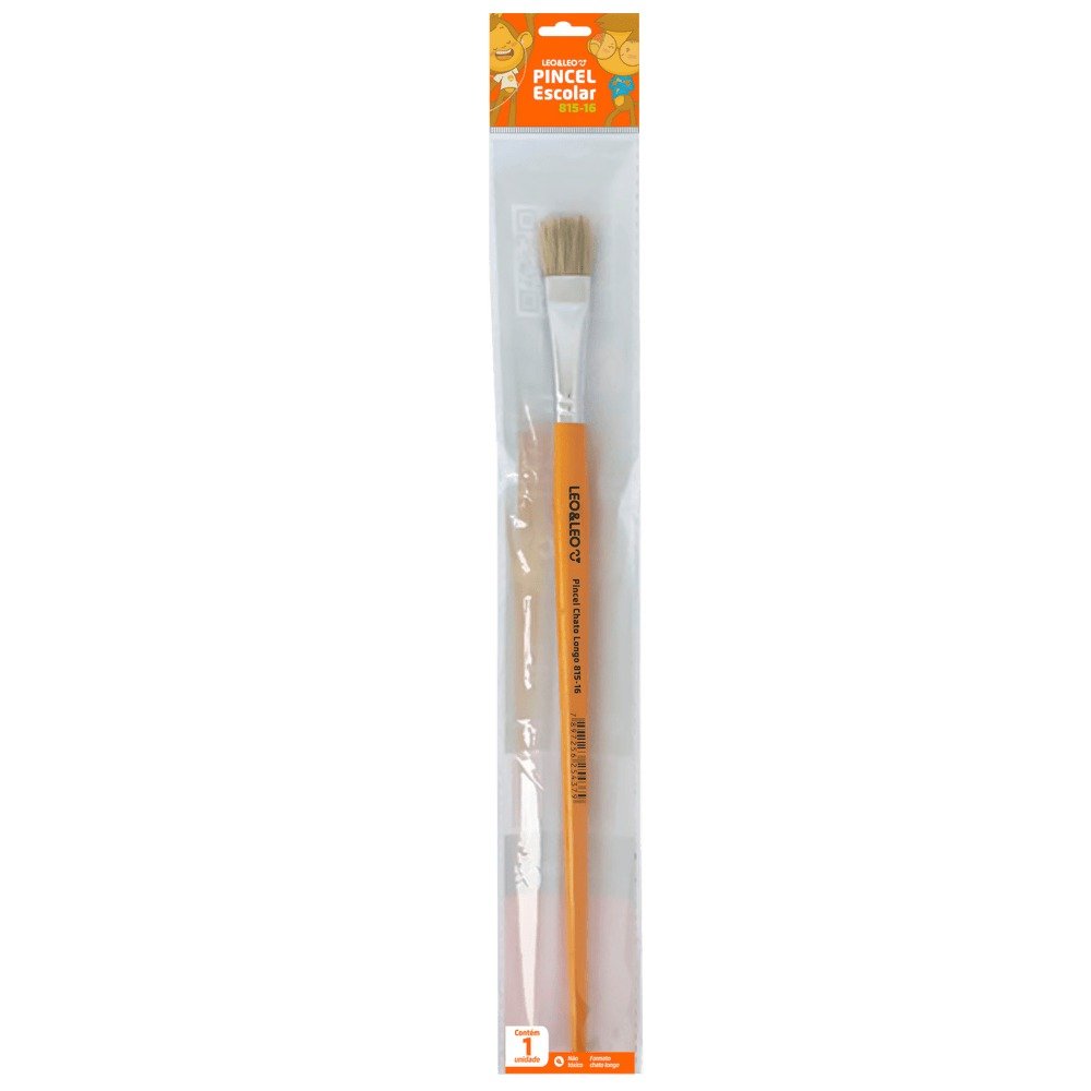 Pincel Escolar Chato Longo Blister 815-16