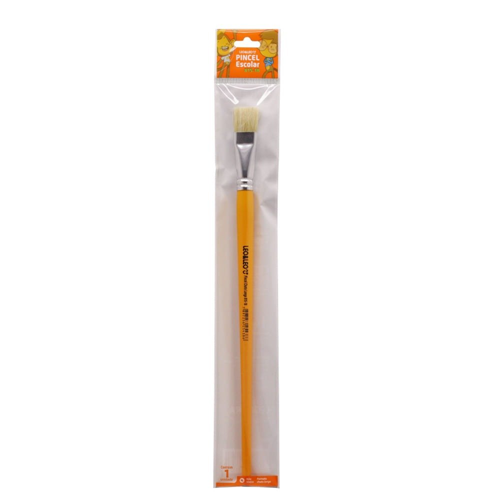 Pincel Escolar Chato Longo Blister 815-18