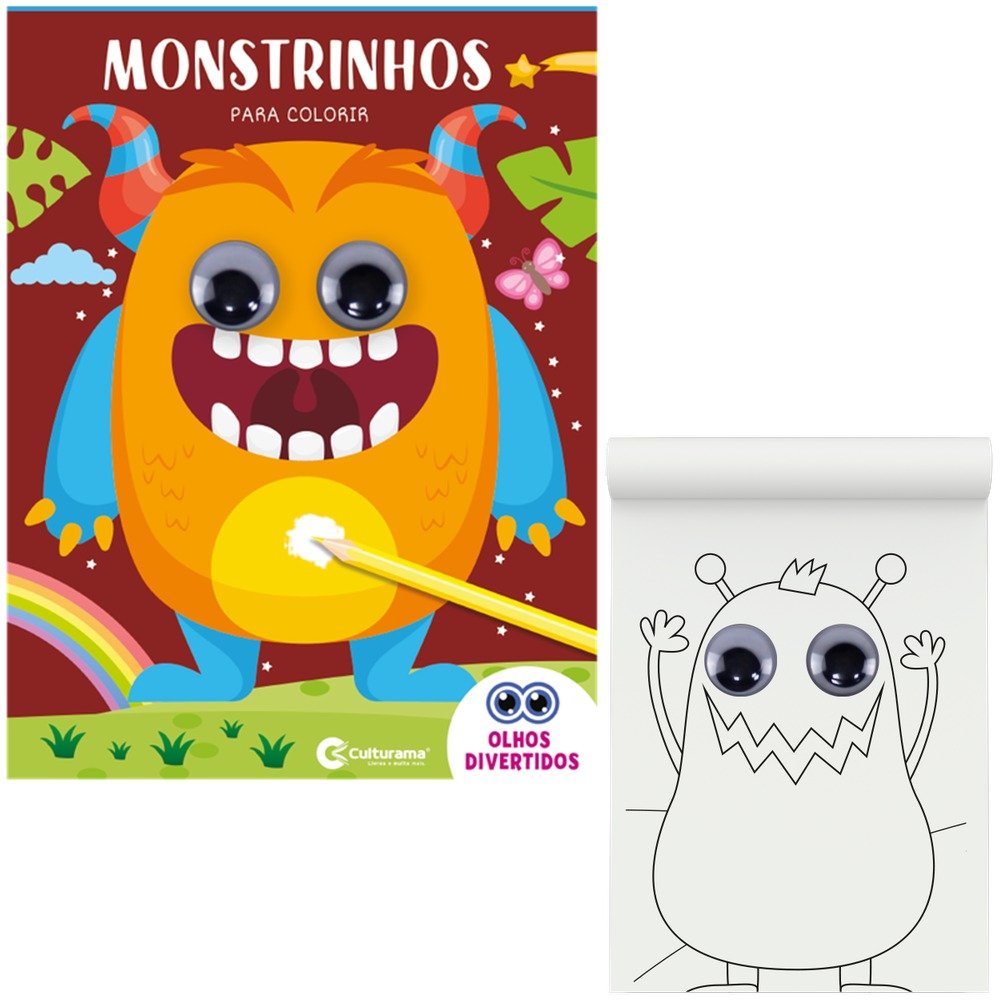 Livro Infantil Olhos Divertidos Monstrinhos Para Colorir - Bom Preço  Magazine