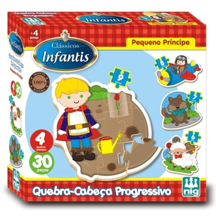 Jogo Educativo - Madeira - Crescer - Forma Bichos - Nig Brinquedos