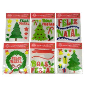 Adesivo Em Gel Decorativo Natal 20x20cm