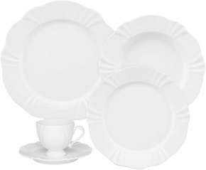 Aparelho De Jantar E Chá Oxford Soleil White 6 Lugares