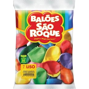Balão 7'' Liso Cores Sortidas 50 Unidades