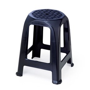Banco Banqueta Plástico 46cm Cor Preta Plasnorthon