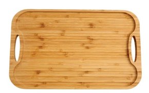 Bandeja De Bambu Com Alça 40x25x1,5cm