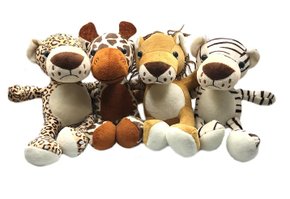 Bicho De Pelúcia 18cm Leão/Onça/Tigre