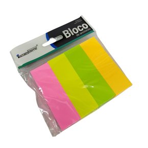 Bloco Anotação Post It 4 Blocos 7x12cm 100 Folhas Interponte