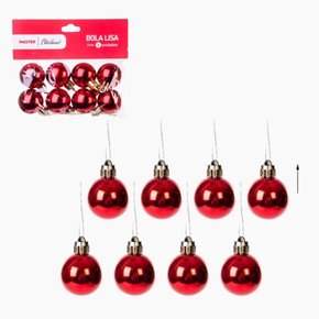 Kit Bolas Lisas 3cm Simples Básica Com 8 Unidades Vermelho