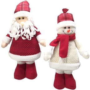 Boneco De Pelúcia Natalino Xadrez Vermelho 42cm