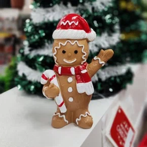 Boneco Enfeite De Natal Biscoito Resina 9 CM