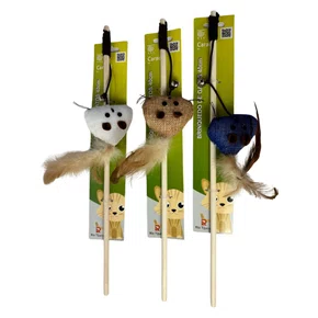 Brinquedo Vareta Para Gatos Com Ratinho 40CM