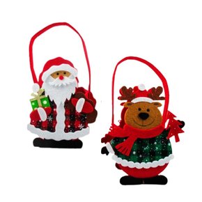 Cachepô Papai Noel Rena Xadrez Decorativo de Feltro Sortido Rio Master