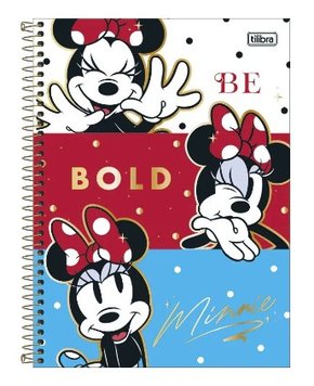 Caderno Espiral 1 Matéria 80 Folhas Minnie Core