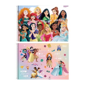 Caderno Espiral Cartografia 80 Folhas Princesas