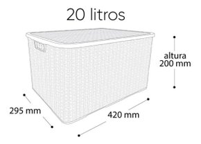Kit 3 Caixas Organizadoras Plástico Transparente 10L, 20L, 50L Nitron