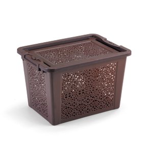 Caixa Organizadora Mandala Travas 8,8L Marrom