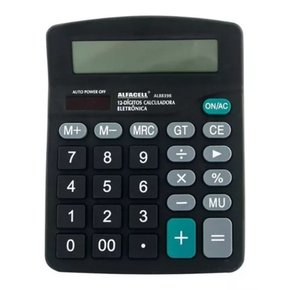 Calculadora De Mesa A Pilha 12 Dígitos Cor Preto Alfacell