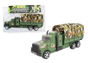 Caminhão Militar Plástico Com Motor À Fricção Jr Toys