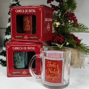 Caneca De Vidro Natal 330 ML