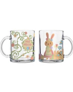 Caneca De Vidro Páscoa Decorada 320ml Sortido