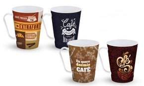 Caneca Plástica 430ml Café Frases