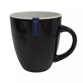 Caneca Orchid 310ml Cerâmica Branco E Preto