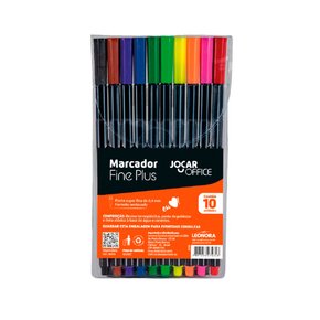 Caneta Marcador Fine Plus Estojo 10 Cores