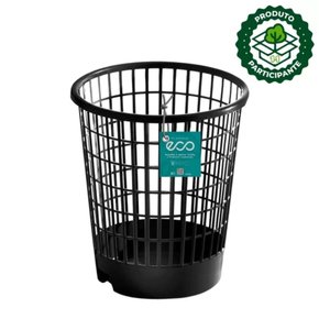 Cesto Papeleira 9L Cor Preto Plasvale Eco