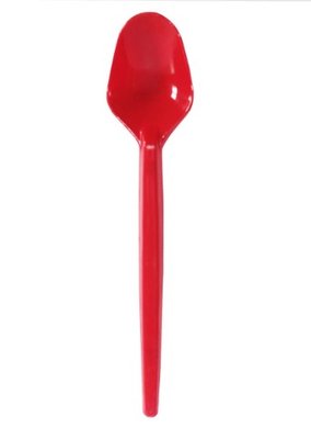 Colher Sobremesa Plástico 50 Unidades Vermelho