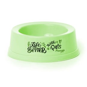 Comedouro Pequeno 0,5L Cor Verde Plasvale