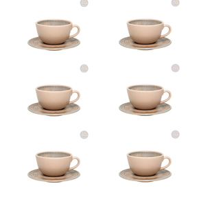 Conjunto Xícara De Chá 200ml Com Pires Ancestral 12 Peças Oxford