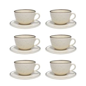 Conjunto Xícara De Chá 200ml Com Pires Brisa 12 Peças Oxford