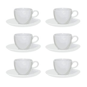 Conjunto Xícara De Chá 200ml Com Pires Ryo White 12 Peças Oxford