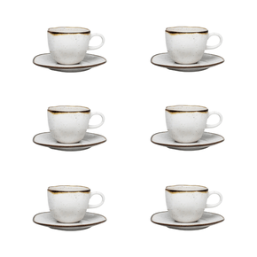 Conjunto Xícara De Chá 220ml Com Pires Maresia Oxford 12 Peças