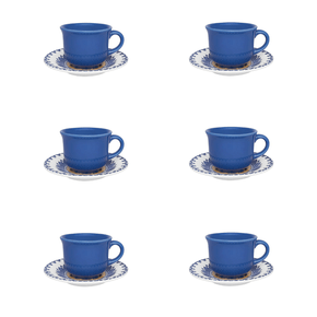 Conjunto Xícara De Chá Com Pires 15cm La Carreta 12 Peças Oxford