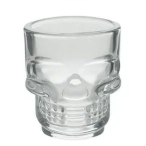 Copo Shot Avulso Vidro Caveira 45ml Transparente Class Home