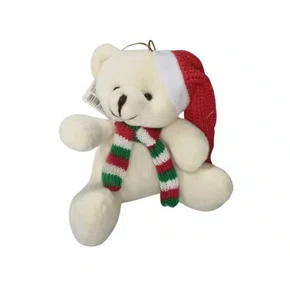 Enfeite De Urso De Pelúcia Natalino 12 CM