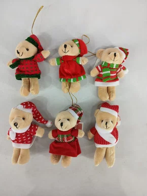 Enfeite Urso De Pelúcia Natal 12 CM