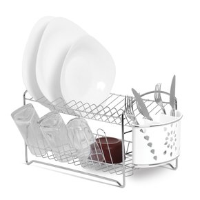 Escorredor Com Porta Copos E Talheres Mimo Branco 