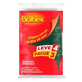 Esponja Multiuso Leve 4 Pague 3 Brilhex