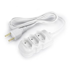 Extensão Compact 3m 2 Pinos 10A / 250V Branco