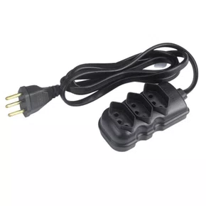 Extensão Compact Tripolar 3 Metros 10A / 250V Preto
