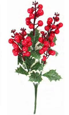 Galho Folhagem Avulso Azevinho Vermelho 36 CM