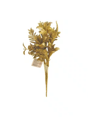 Galho Folhagem Avulso Dourado 32 CM