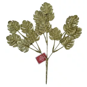Galho Folhagem Avulso Dourado 37 CM