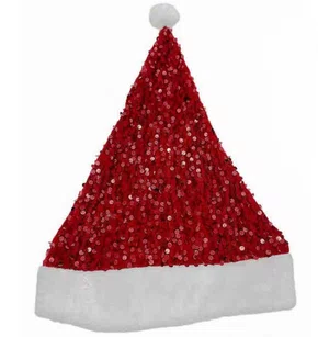 Gorro Papai Noel Lantejolas 38 CM