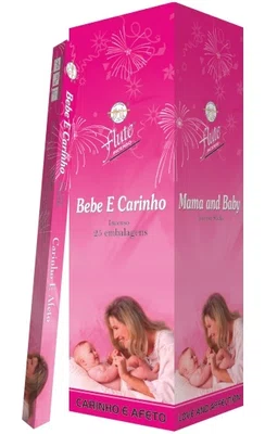 Incenso Flute Bebê e Carinho Com 8 Varas
