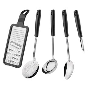 Jogo De Utensilios De Inox 5 Peças Easy Preto